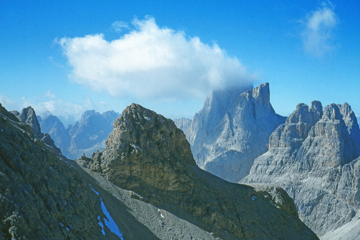 Rosengarten group on a Dolomite crossing in South Tyrol
